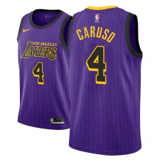 Youth NBA 2018-19 Alex Caruso Los Angeles Lakers #4 City Edition Purple Jersey