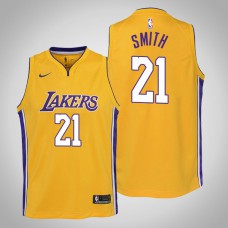 Youth J.R. Smith Lakers #21 Icon Gold 2020 Season Jersey