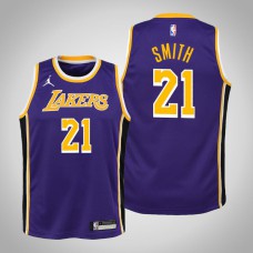 Youth J.R. Smith Los Angeles Lakers #21 Statement Purple 2021 Season Jersey