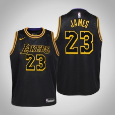 Youth Los Angeles Lakers LeBron James #23 Black City Black Mamba Jersey
