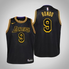 Youth Los Angeles Lakers Rajon Rondo #9 Black City Black Mamba Jersey