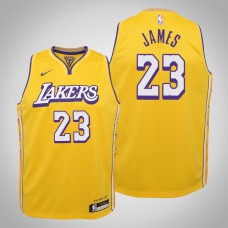 Youth LeBron James Lakers #23 City Gold 2020 Season Jersey