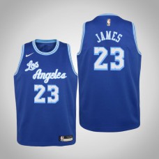 Youth LeBron James Los Angeles Lakers #23 Hardwood Classics Blue 2021 Season Jersey
