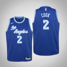 Youth Quinn Cook Los Angeles Lakers #2 Hardwood Classics Blue 2021 Season Jersey
